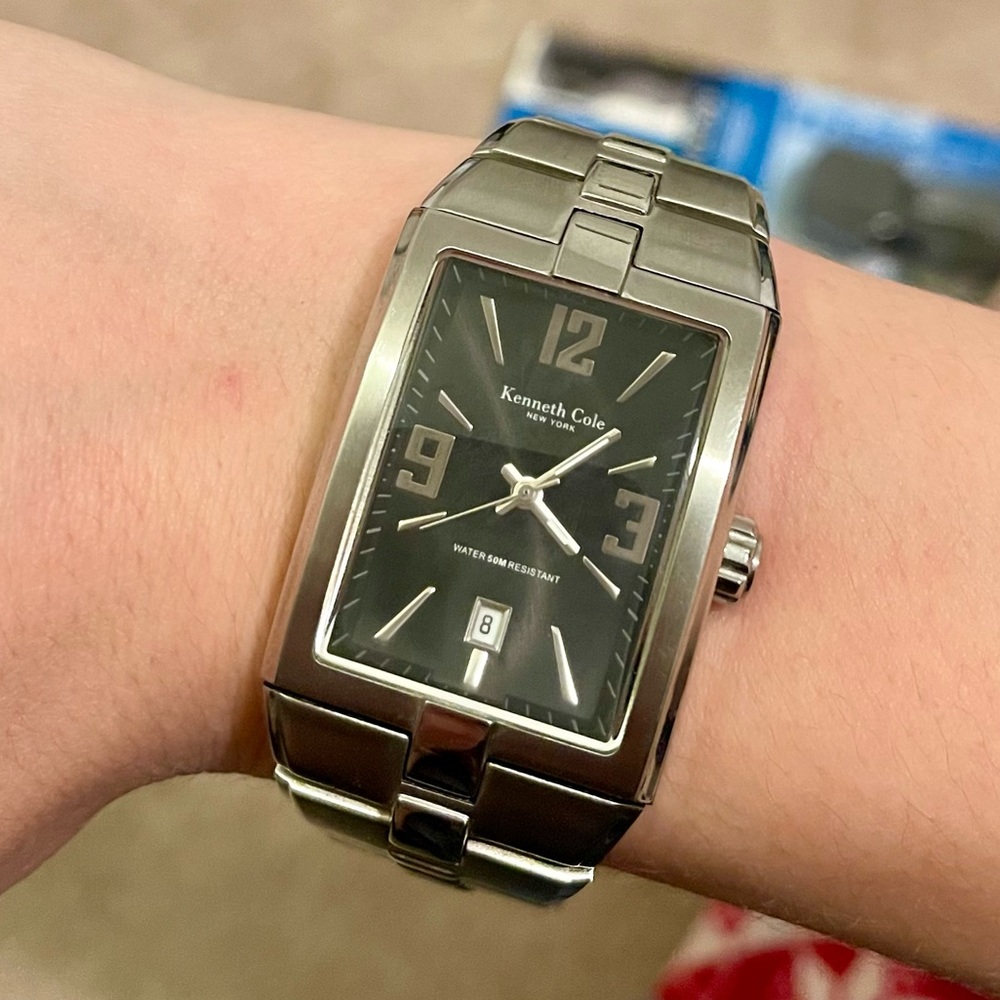 Kenneth Cole stainless steel rectangle watch